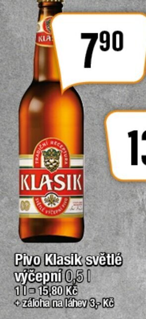 TEMPO Pivo Klasik světlé výčepní 0,5 L nabídka