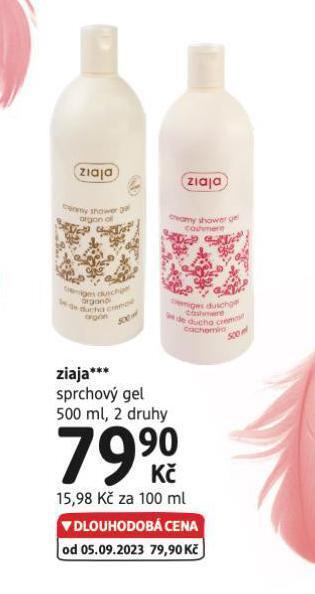 dm drogerie Ziaja sprchový gel nabídka