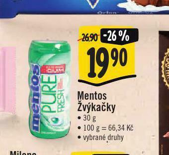 Jip Mentos žvýkačky nabídka