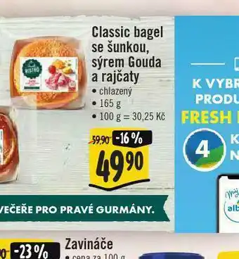 Jip Classic bagel se šunkou, sýrem a goudou nabídka
