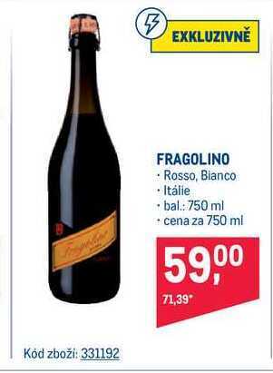 Makro Fragolino aromatizovaný šumivý vinný nápoj 750 ml nabídka