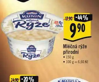 Albert Kunín mléčná rýže přírodní nabídka