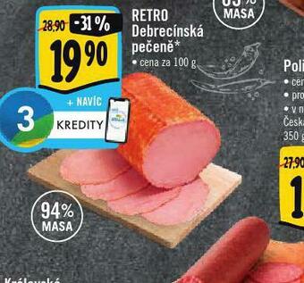 Albert Retro debrecínská pečeně nabídka