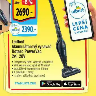 Albert Leifheit akumulátorový vysavač rotaro nabídka