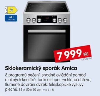 Sklokeramický sporák Amica