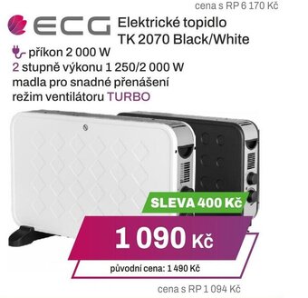 Expert ECG Elektrické topidlo TK 2070 Black/White nabídka