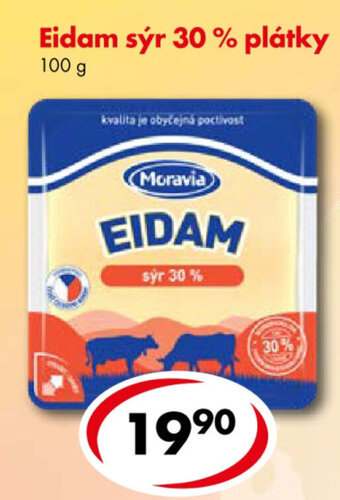 CBA Eidam sýr 30 % plátky nabídka