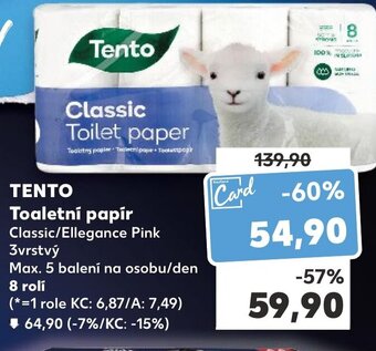 Kaufland TENTO Toaletní papír nabídka