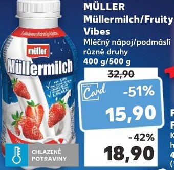 Kaufland MÜLLER Müllermilch/Fruity Vibes nabídka
