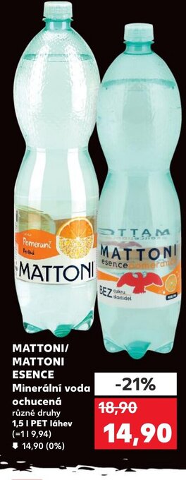 Kaufland MATTONI/ MATTONI ESENCE Minerální voda ochucená nabídka