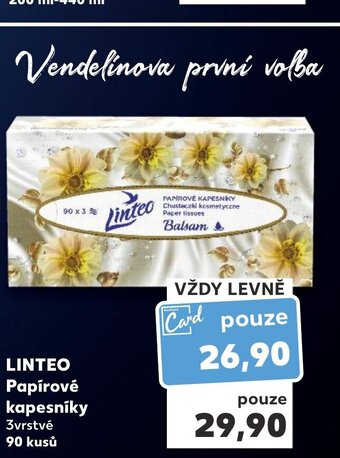 Kaufland LINTEO Papírové kapesníky nabídka