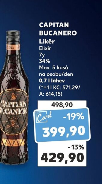Kaufland CAPITAN BUCANERO Likér nabídka