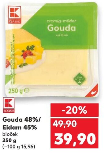 Kaufland Gouda 48%/ Eidam 45% nabídka