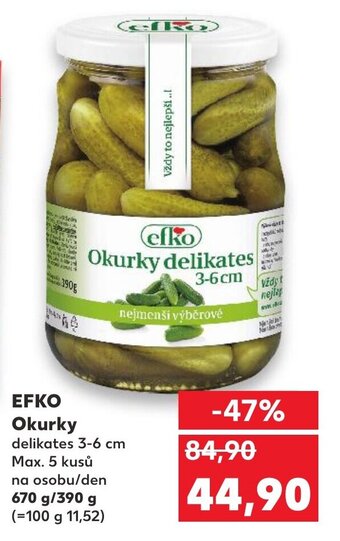 Kaufland EFKO Okurky nabídka