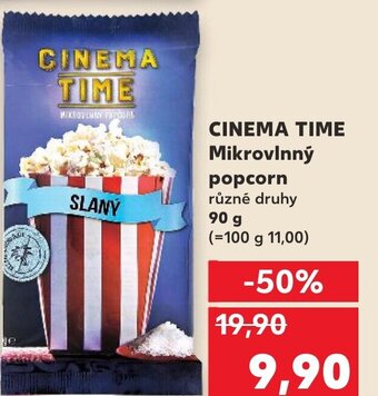 Kaufland CINEMA TIME Mikrovlnný popcorn nabídka