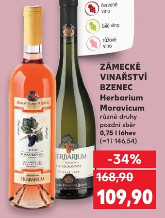Kaufland ZÁMECKÉ VINAŘSTVÍ BZENEC Herbarium Moravicum nabídka