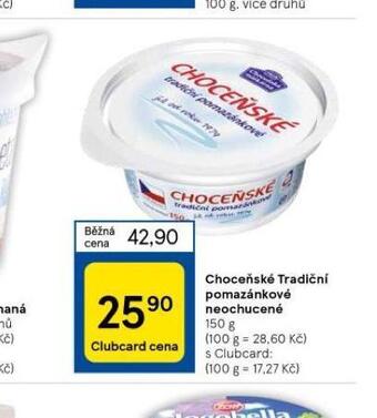 Tesco Choceňské tradiční pomazánkové nabídka