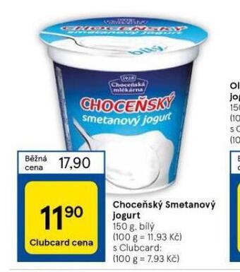 Tesco Choceňský smetanový jogurt nabídka