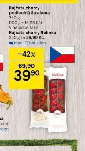 Tesco Rajčata cherry podlouhlá strabena nabídka