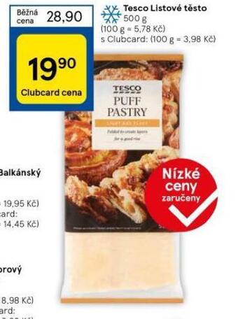 Tesco Tesco listové těsto nabídka