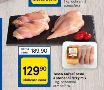 Tesco Kuřecí prsní a stehenní řízky mix nabídka
