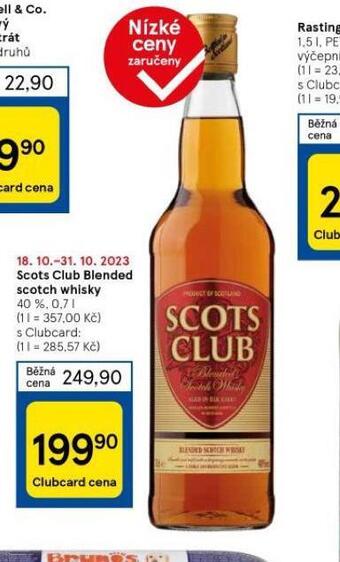 Tesco Scots club blended scotch whisky nabídka