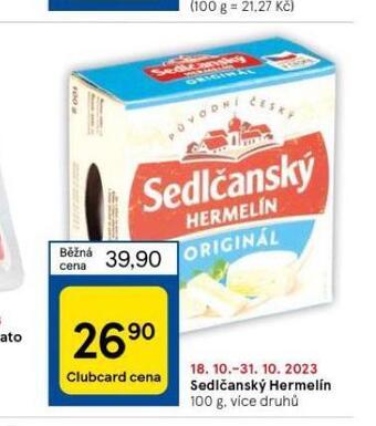 Tesco Sedlčanský hermelín nabídka