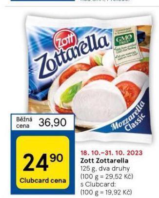 Tesco Zott jogobella nabídka