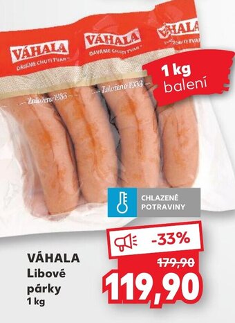 Kaufland VÁHALA Libové párky 1 kg nabídka