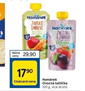 Tesco Hamánek ovocná taštička nabídka