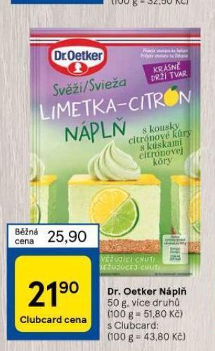 Tesco Dr. oetker náplň nabídka