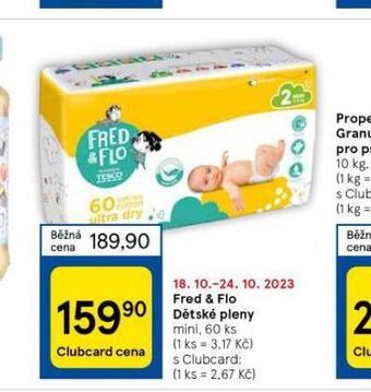 Tesco Fred & flo dětské pleny nabídka