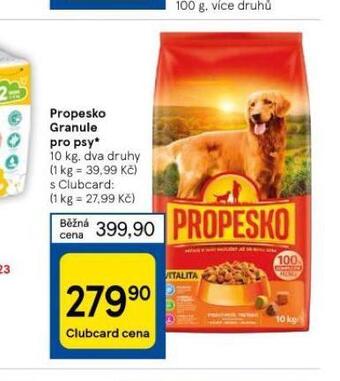 Tesco Propesko granule pro psy nabídka