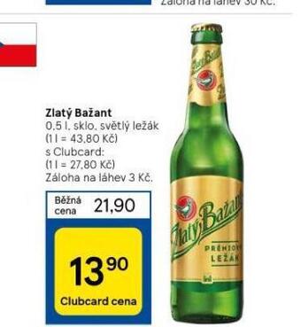 Tesco Pivo zlatý bažant nabídka
