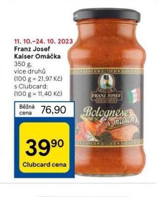 Tesco Franz josef kaiser omáčka nabídka