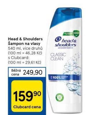 Tesco Head&shoulders šampon nabídka