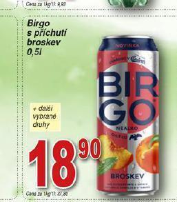 Hruška Birgo nealkoholické pivo nabídka