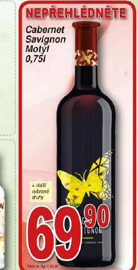 Hruška Cabernet sauvignon motýl nabídka
