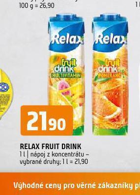 Terno Relax fruit drink nabídka