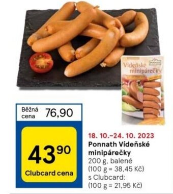 Tesco Ponnath Vídeňské minipárečky nabídka