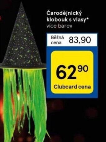 Tesco Čarodějnický klobouk s vlasy nabídka