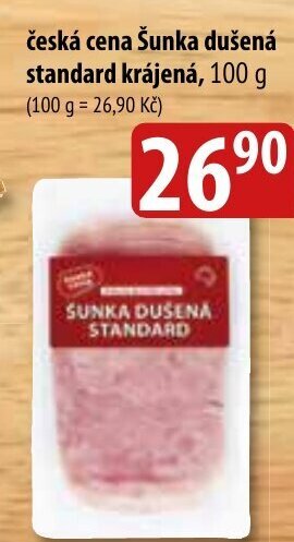 Bala česká cena Šunka dušená standard krájená, 100 g nabídka