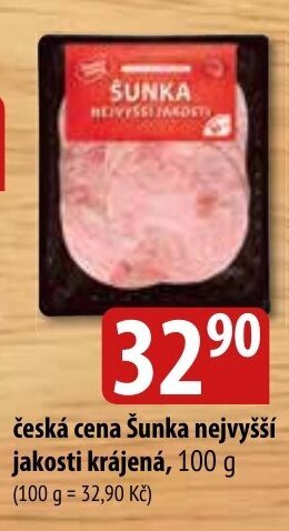 Bala česká cena Šunka nejvyšší jakosti krájená, 100 g nabídka