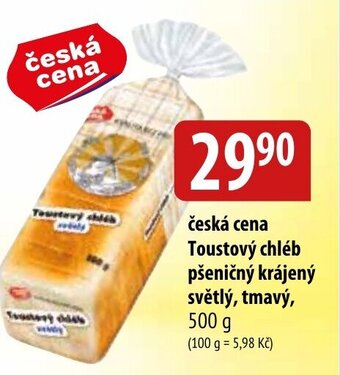Bala česká cena Toustový chléb pšeničný krájený světlý, tmavý, 500 g nabídka