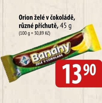 Bala Orion želé v čokoládě, různé příchutě, 45 g nabídka