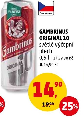 Penny Market GAMBRINUS ORIGINÁL 10 nabídka