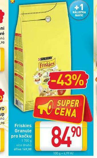 Billa Friskies granule pro kočky nabídka