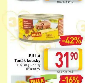 Billa Tuňák kousky nabídka