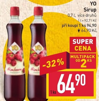 Billa YO Sirup nabídka