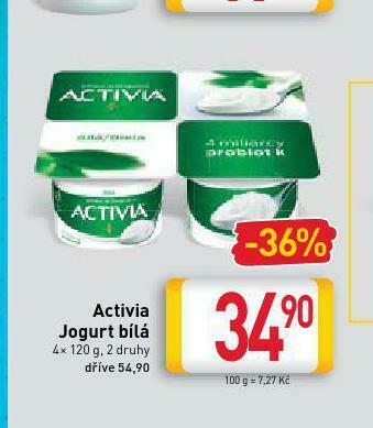 Billa Activia jogurt nabídka